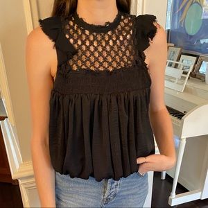 Free people detailed sleeveless blouse